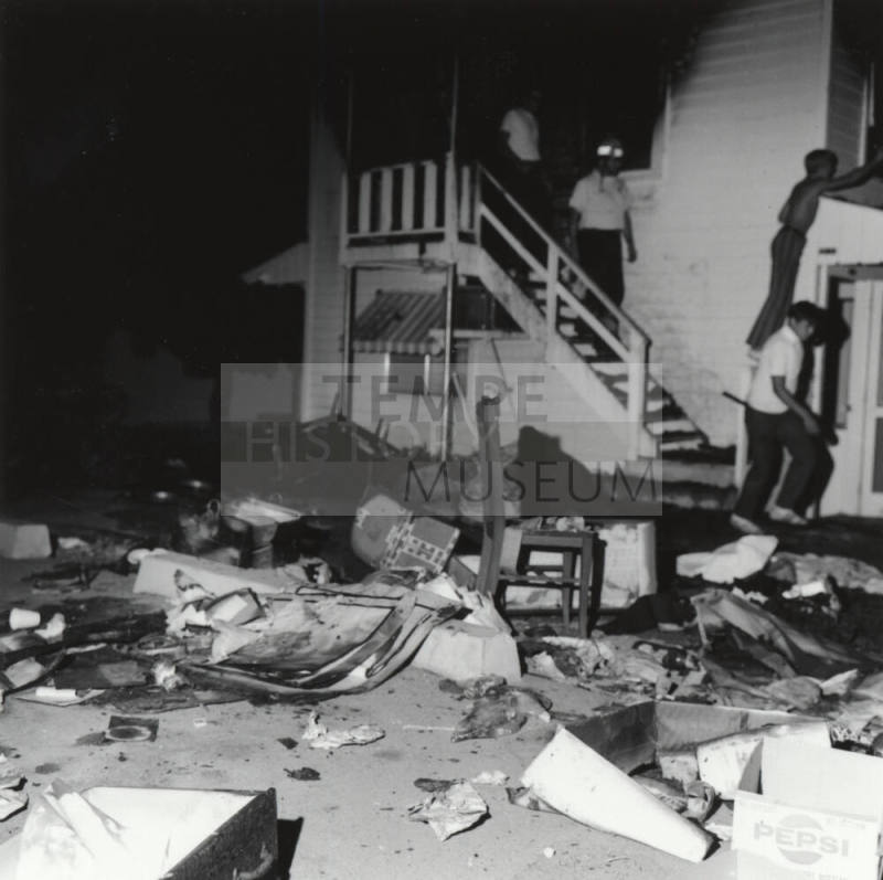 Men Cleaning Up After A Fire - Rubble, Furniture