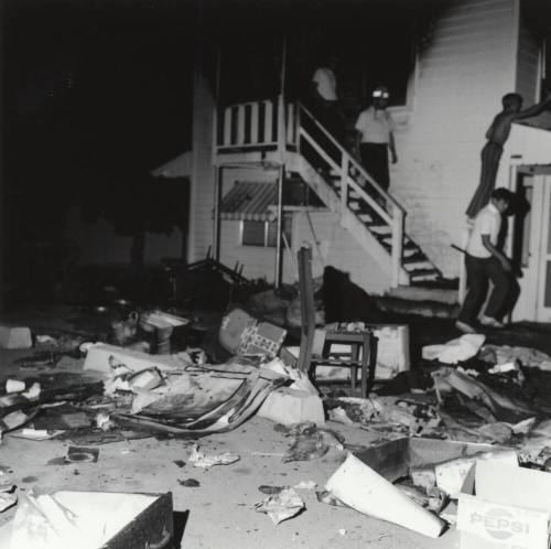 Men Cleaning Up After A Fire - Rubble, Furniture