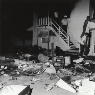 Men Cleaning Up After A Fire - Rubble, Furniture