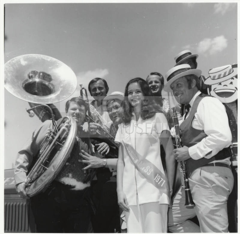 Miss Diane Lee Casey, "Arizona Junior Miss" with the "Barehanded Wolfchokers Band"