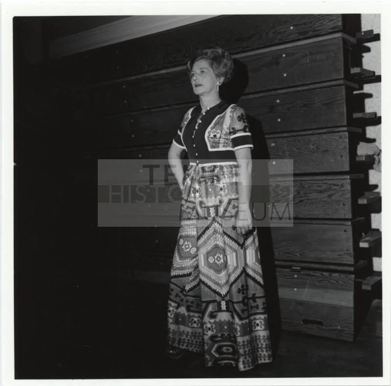 Mrs. Juanita Rudd wearing a modern square dance fashion dress