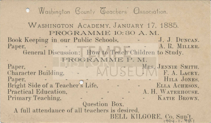 Postcard - Program Announcement