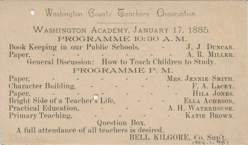 Postcard - Program Announcement