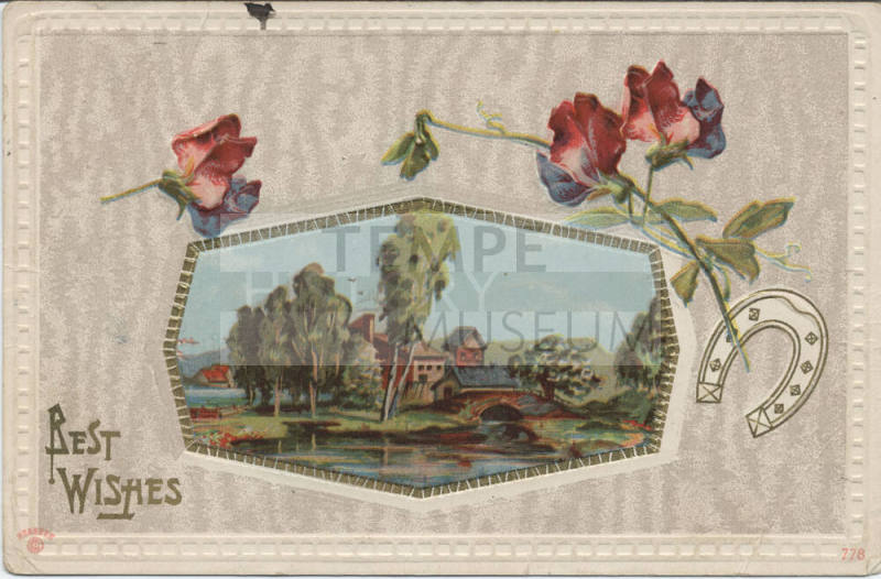 Postcard - "Best Wishes" - Scenic House