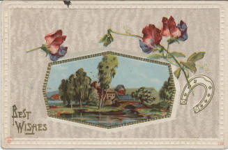 Postcard - "Best Wishes" - Scenic House