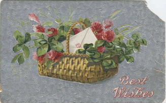 Postcard - "Best Wishes" - Basket