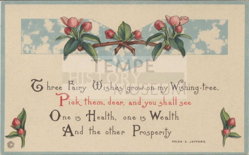 Postcard - "Three Fairy Wishes Grow ..."