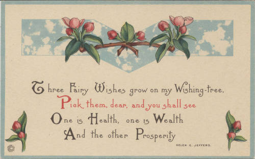 Postcard - "Three Fairy Wishes Grow ..."