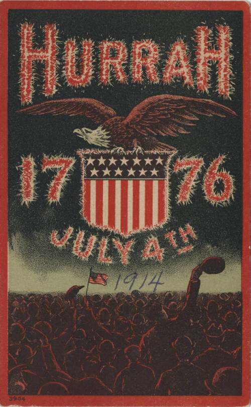 Postcard - "Hurrah July 4th 1776"