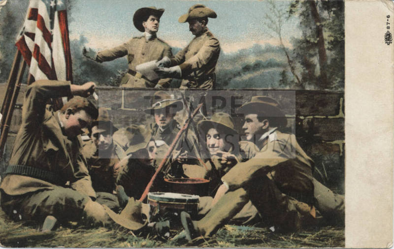 Postcard - Soldiers at Camp