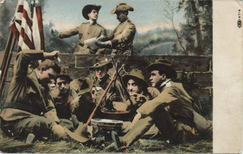 Postcard - Soldiers at Camp