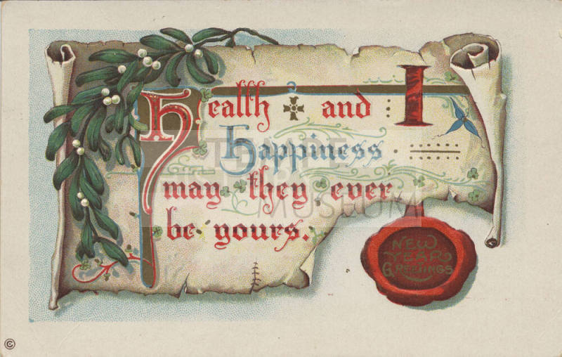 Postcard - "New Year Greetings"