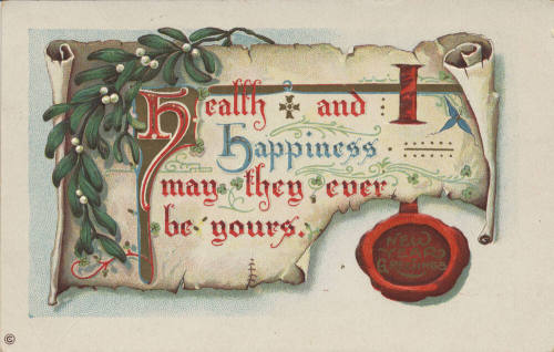 Postcard - "New Year Greetings"