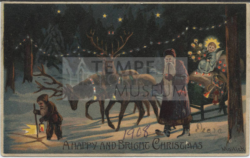Postcard - "A Happy and Bright Christmas"