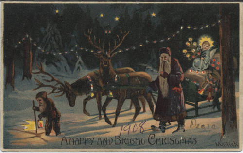 Postcard - "A Happy and Bright Christmas"