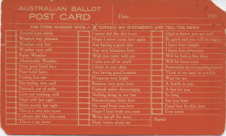 Postcard - "Australian Ballot Post Card"