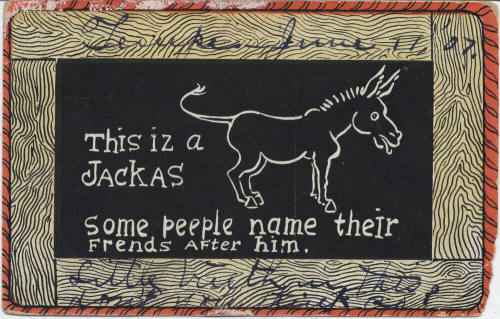 Postcard - "This Iz a Jackas"