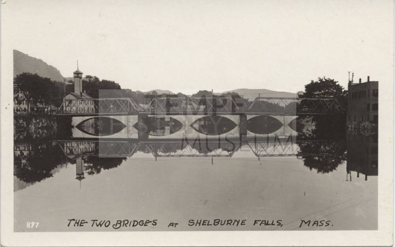 Postcard - "Two Bridges at Shelburne Falls Mass."