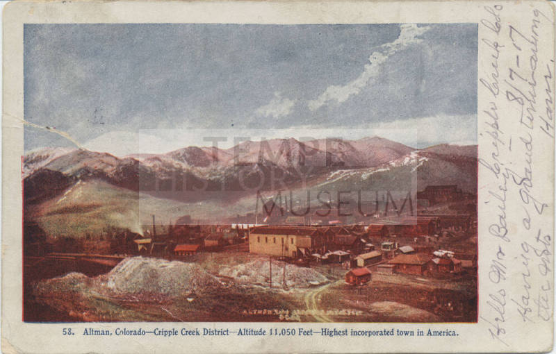 Postcard - Altman, Colorado - Cripple Creek District