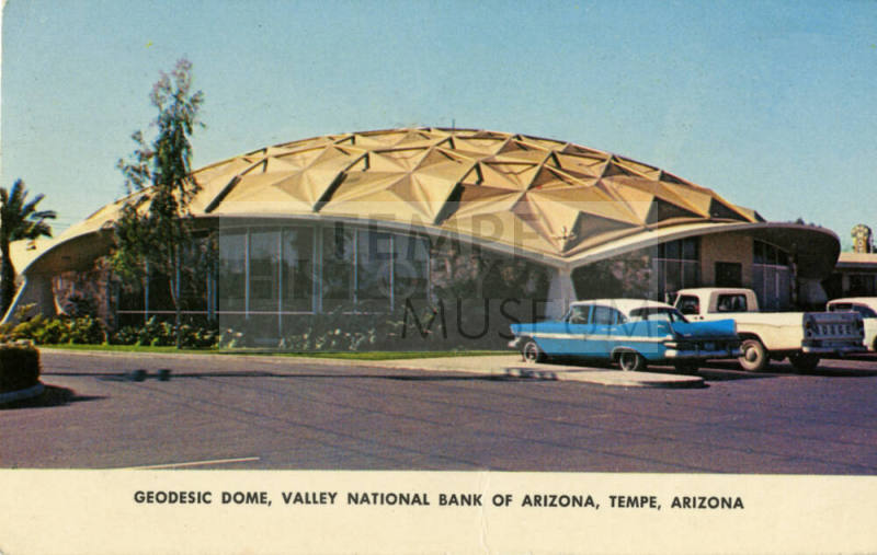 Postcard-Geodesic Dome, Valley National Bank