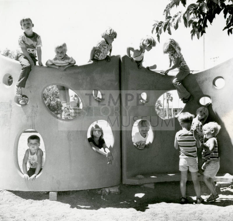 Children Playing in Clark Park - Newspaper Article Included