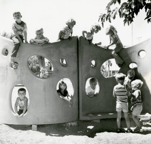 Children Playing in Clark Park - Newspaper Article Included