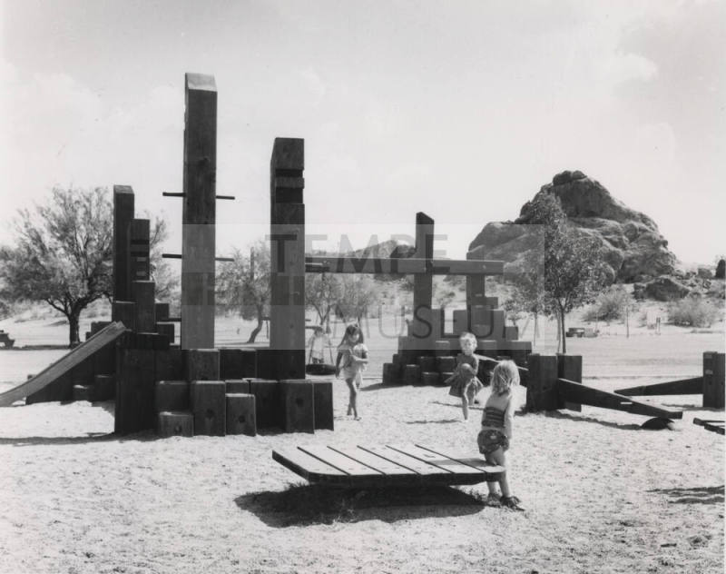 Children Playing in Papago Park - Newspaper Article on Park Included