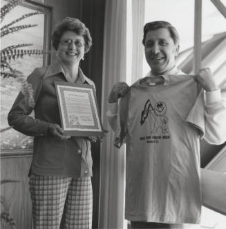 Mrs. Erma Hatton and Tempe Mayor Bill LoPiano Promoting 'Save Your Vision Week'