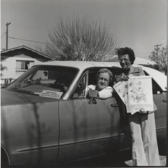Dorthy Lennon and Ann Dinsmore of transportation and service for the Tempe branch of the American Cancer Society