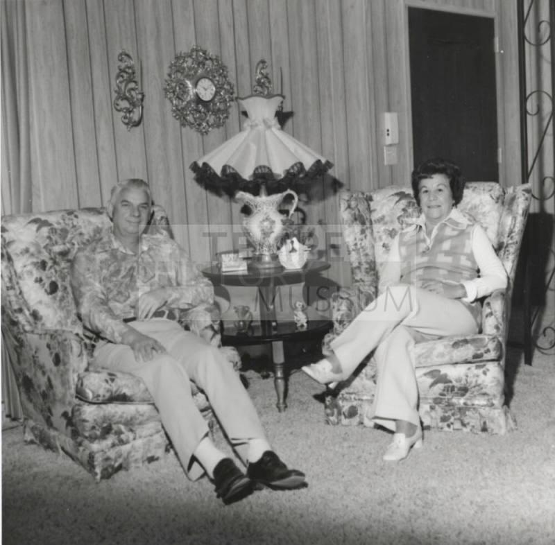 Unidentified Couple Sitting in Two Armchairs