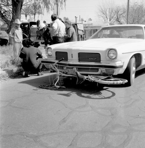 Car and bicycle accident