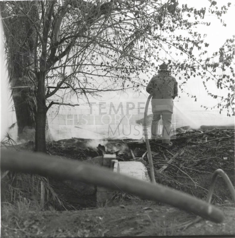 Firefighter at a Brush and Tree Fire