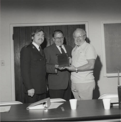 Outgoing Service Plaque to Outgoing Advisory Board Chairman