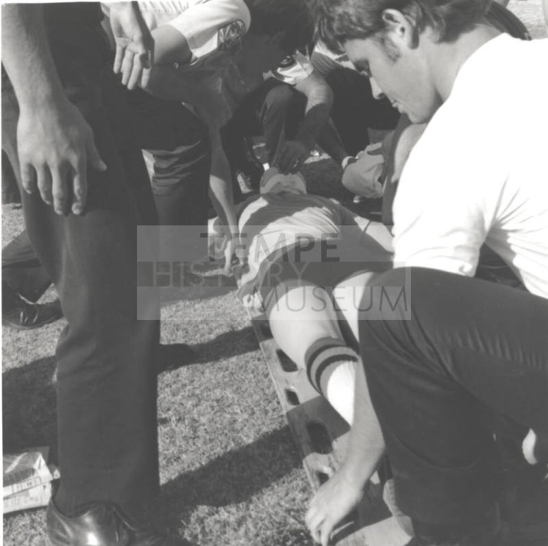 McClintock High Student Hit By Discus - 2 of 2 - (Laid Low - Tempe Daily News Article)