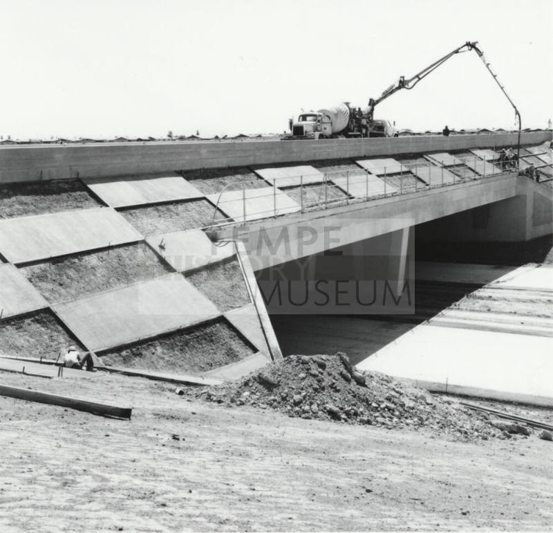 Work on Canal Underpass - Tempe Daily News Article, "Checkerboard In Cement"
