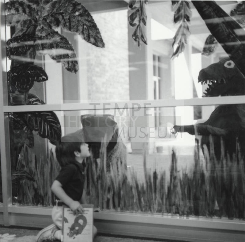 Dinosaur And Dragon Display At Tempe Public Library - Tempe Daily News - May 7, 1977