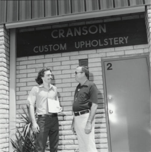 TCC Membership Plaque To Cranson Custom Upholstery - Tempe Daily News - May 16, 1977