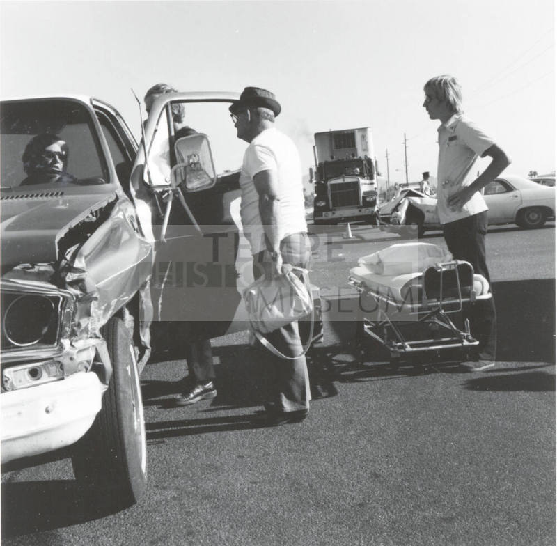 Auto Accident Involving Two Cars and a Semi-Truck