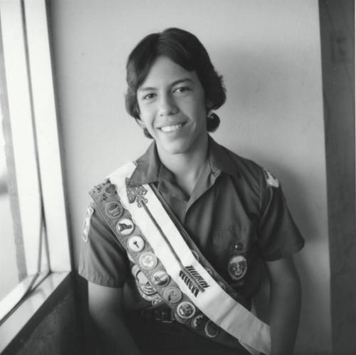Unidentified BSA Life Scout with Order of the Arrow Sash