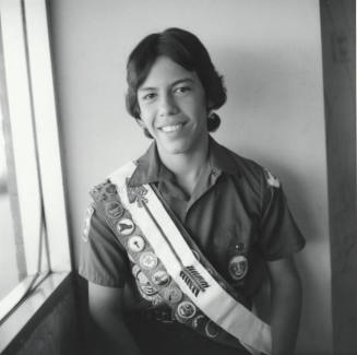 Unidentified BSA Life Scout with Order of the Arrow Sash
