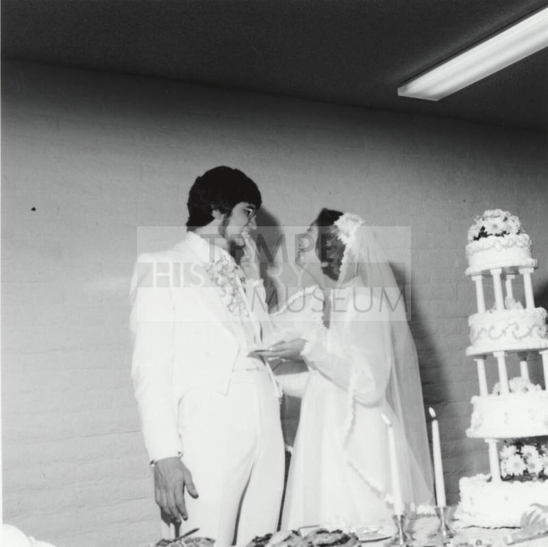 Groom and Bride at wedding. - May 1977