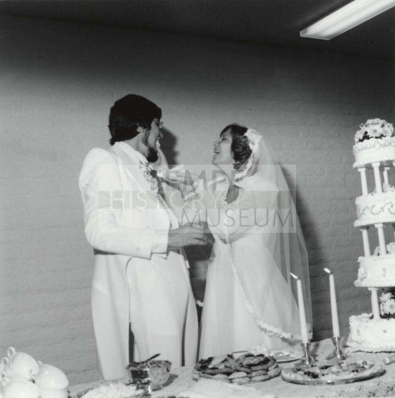 Groom and Bride at wedding. - May 1977
