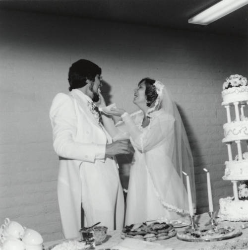 Groom and Bride at wedding. - May 1977