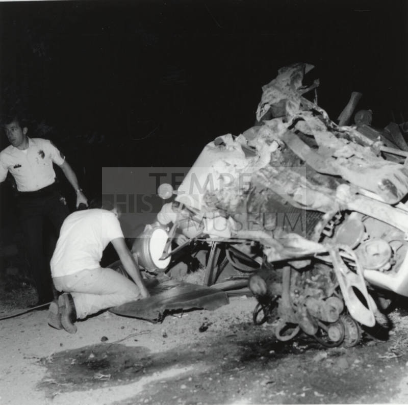 Crushed car. - May 1977