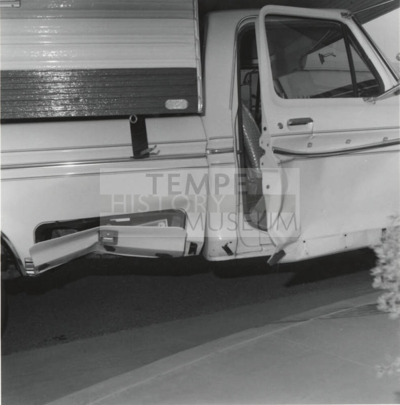 Camper Damaged in Collision with  Two Teenaged Motorcyclists - June 1977
