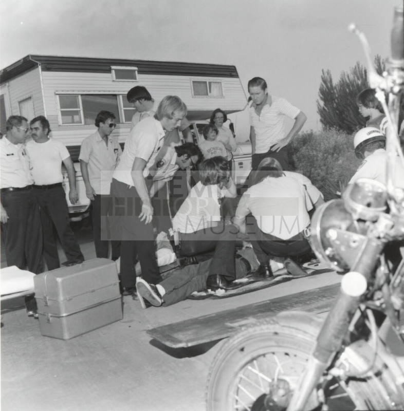Injured brothers being taken to Tempe Community Hospital-June 1977