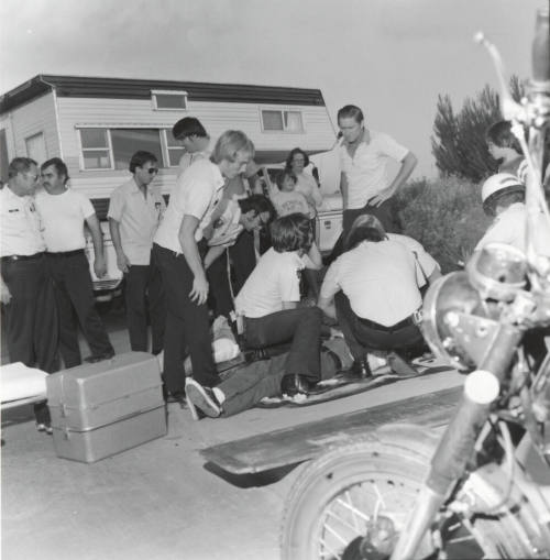 Injured brothers being taken to Tempe Community Hospital-June 1977