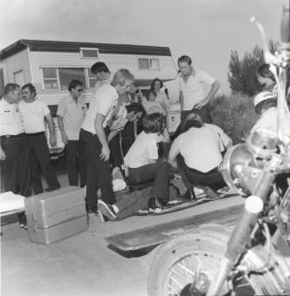 Injured brothers being taken to Tempe Community Hospital-June 1977