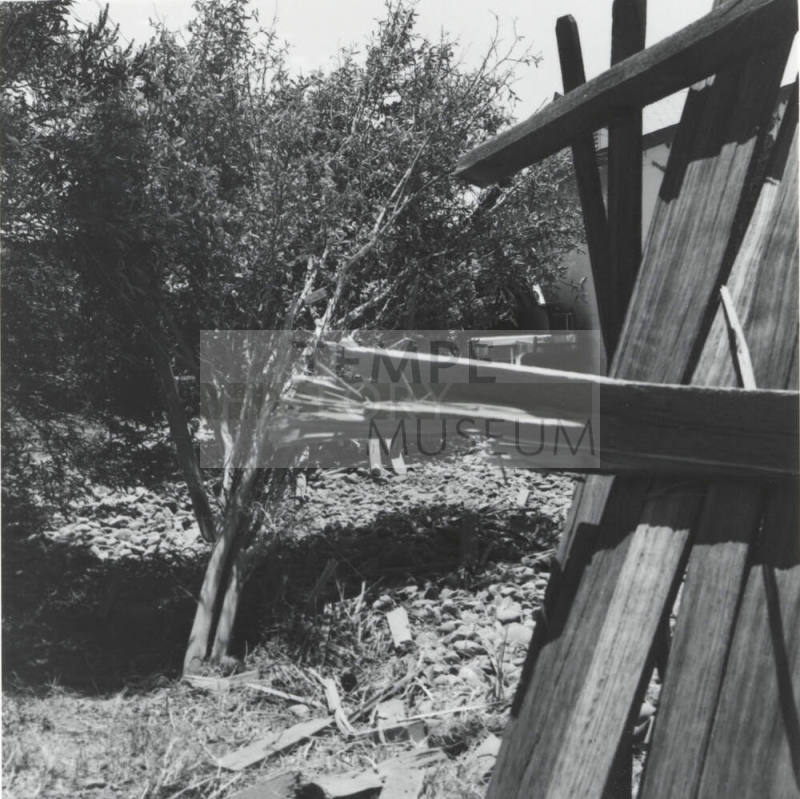 Mangled remnants of a fence(photo 2 of 4)-July 1977