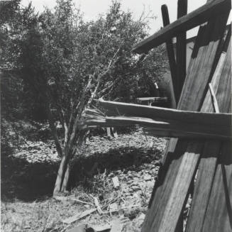 Mangled remnants of a fence(photo 2 of 4)-July 1977